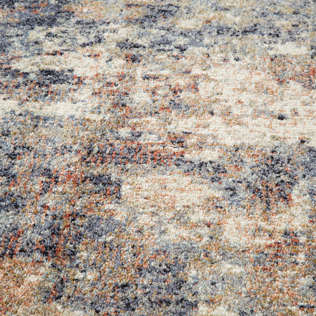9' x 12' Blue Abstract Power Loom Area Rug