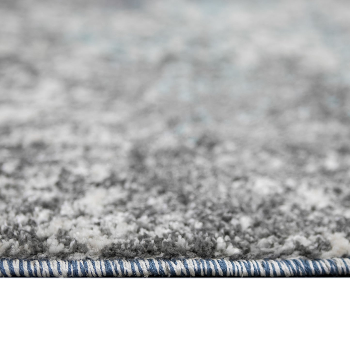 5' x 8' Gray and Blue Abstract Power Loom Area Rug