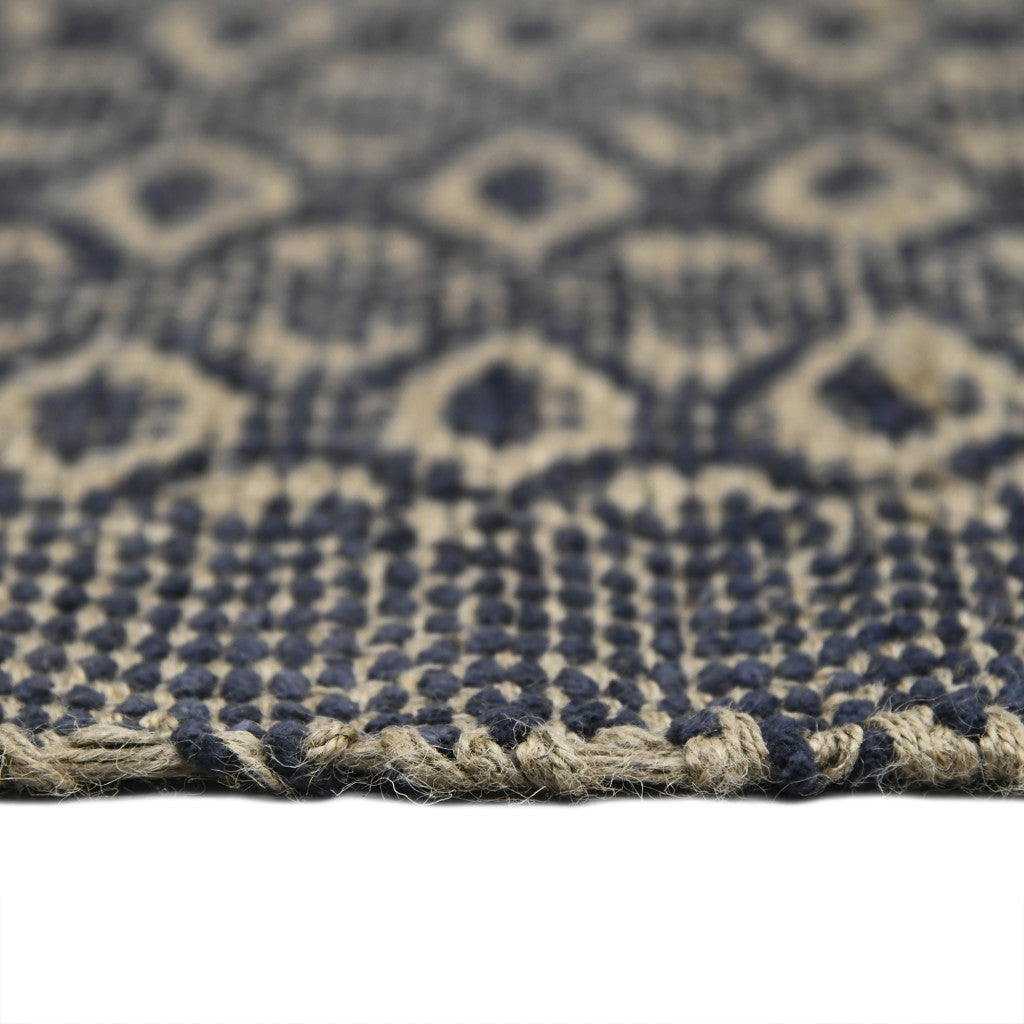 5' x 8' Black and Tan Geometric Flatweave Handmade Area Rug