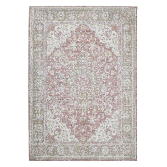 9' X 13' Coral Medallion Power Loom Area Rug
