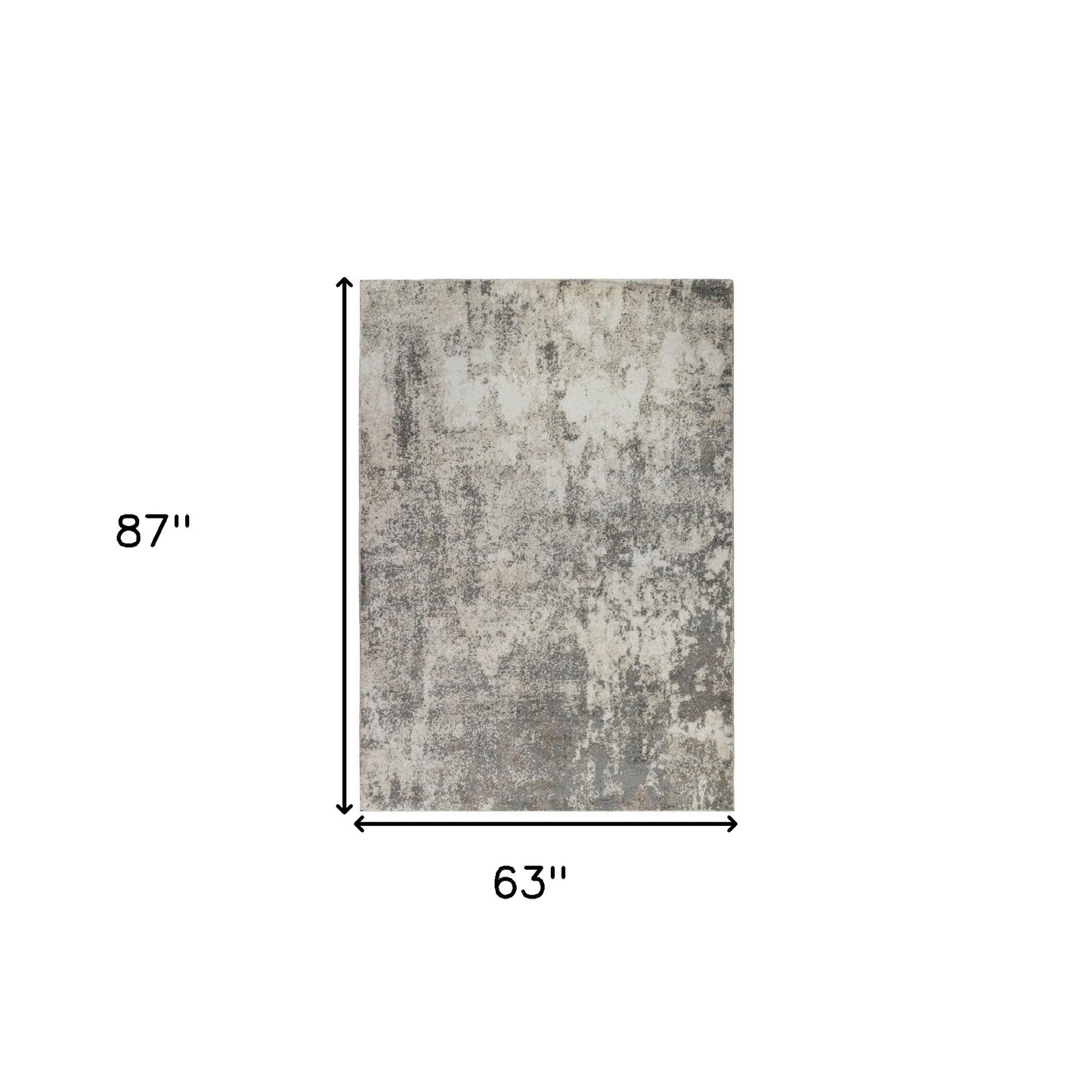 5' x 8' Gray and Beige Abstract Power Loom Area Rug