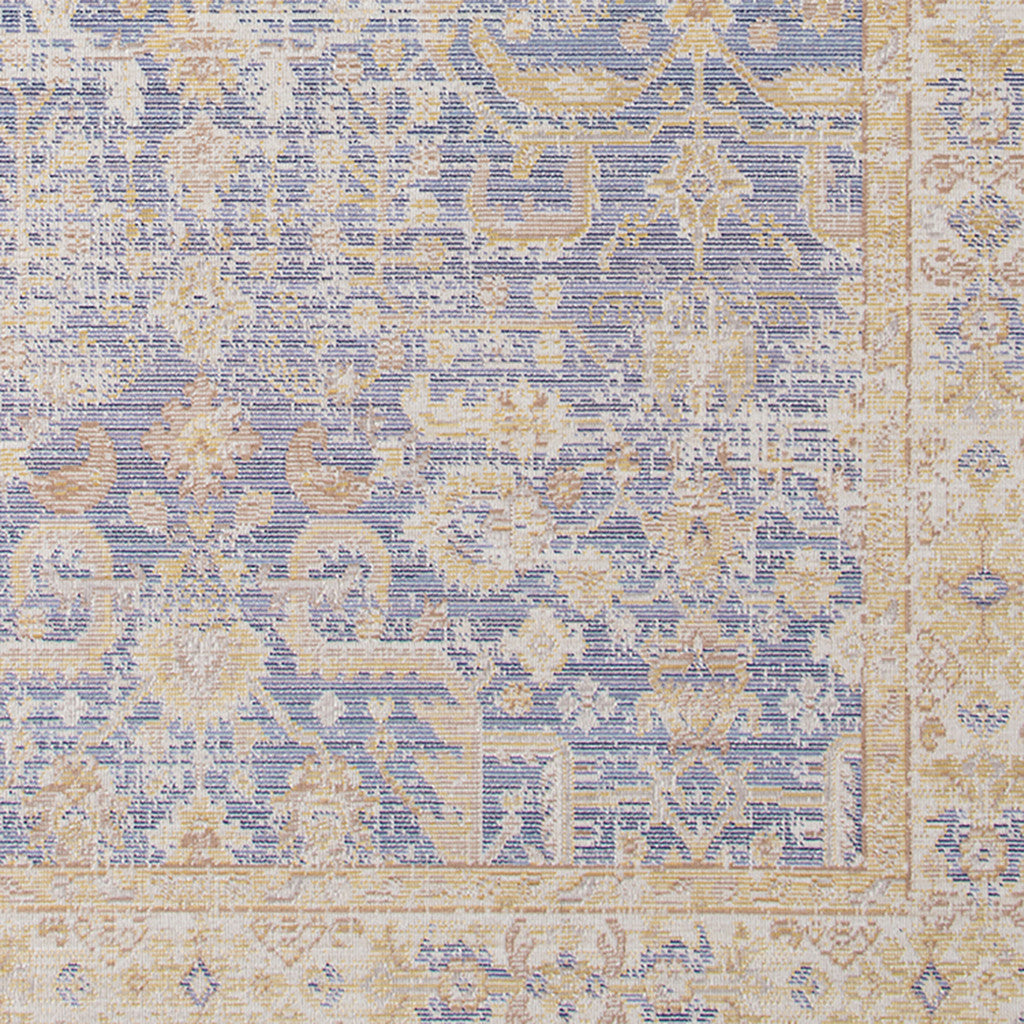 5' x 7' Lavender Blue Floral Power Loom Area Rug