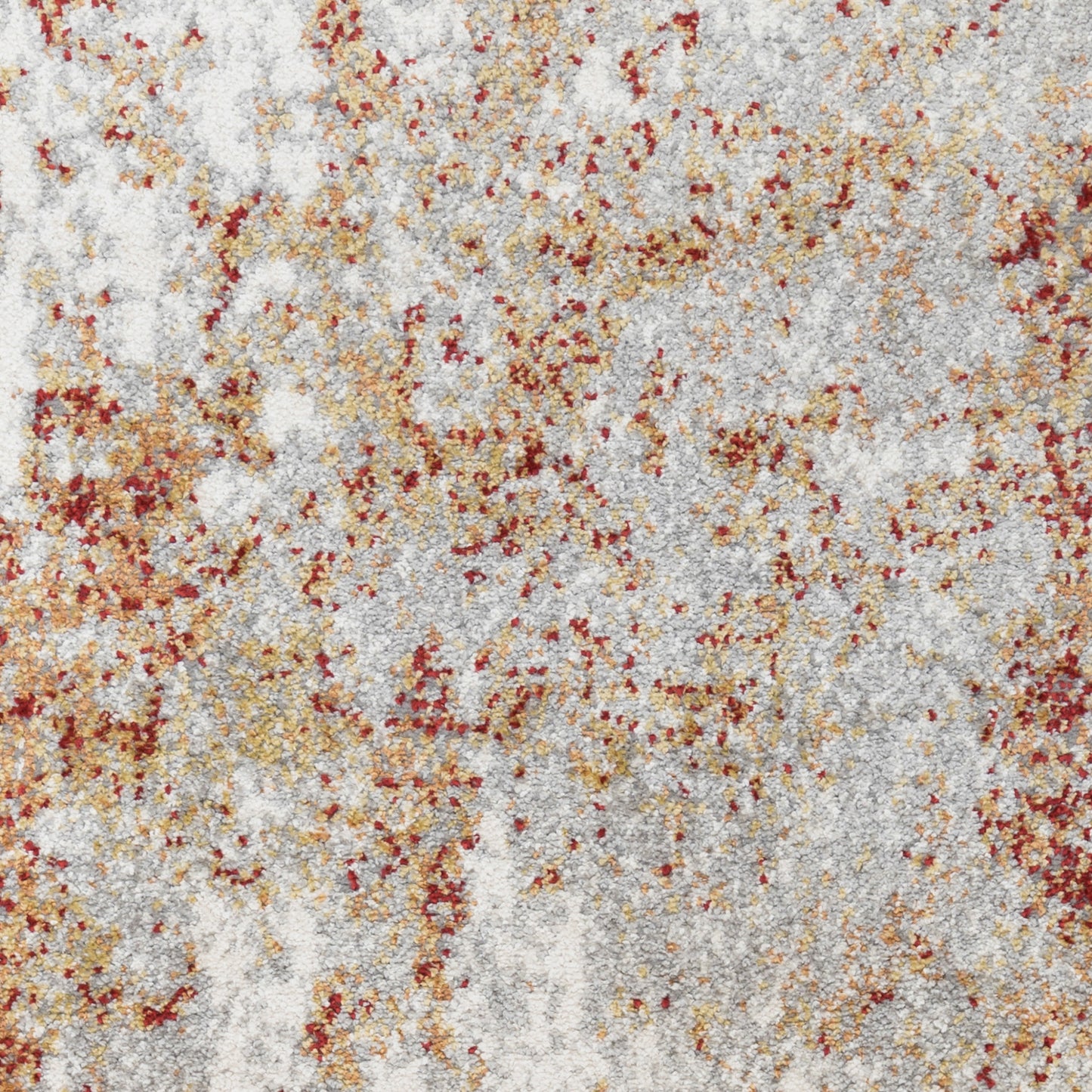 2' x 3' Gray and Red Abstract Power Loom Area Rug