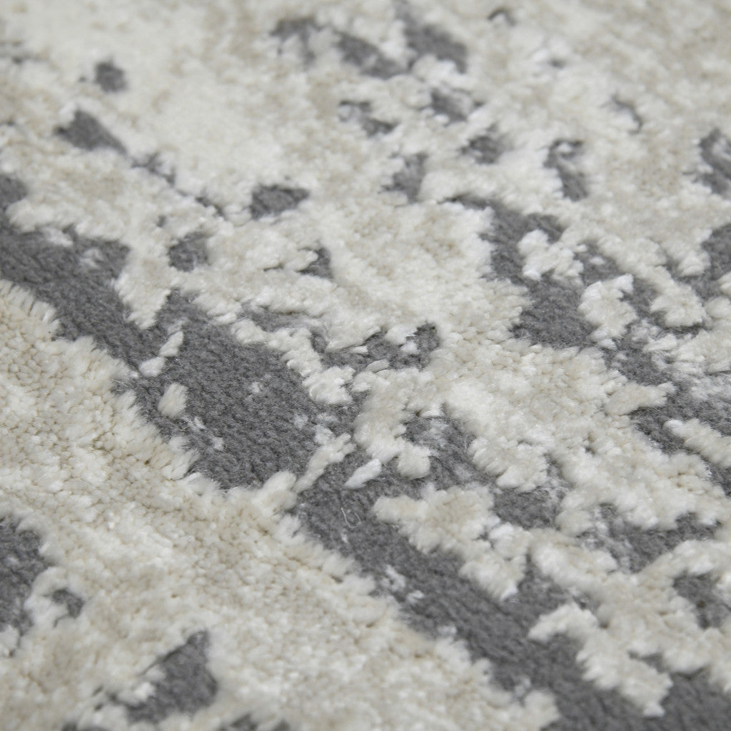 5' x 8' Blue and Gray Abstract Power Loom Area Rug