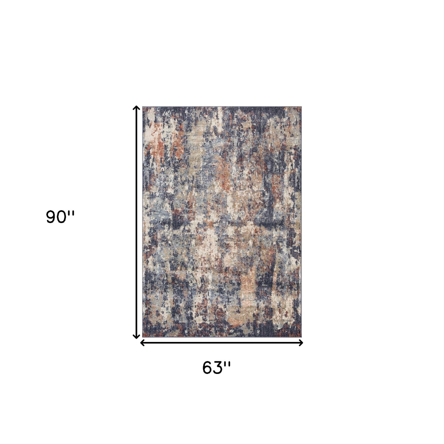 5' x 7' Blue Abstract Power Loom Area Rug