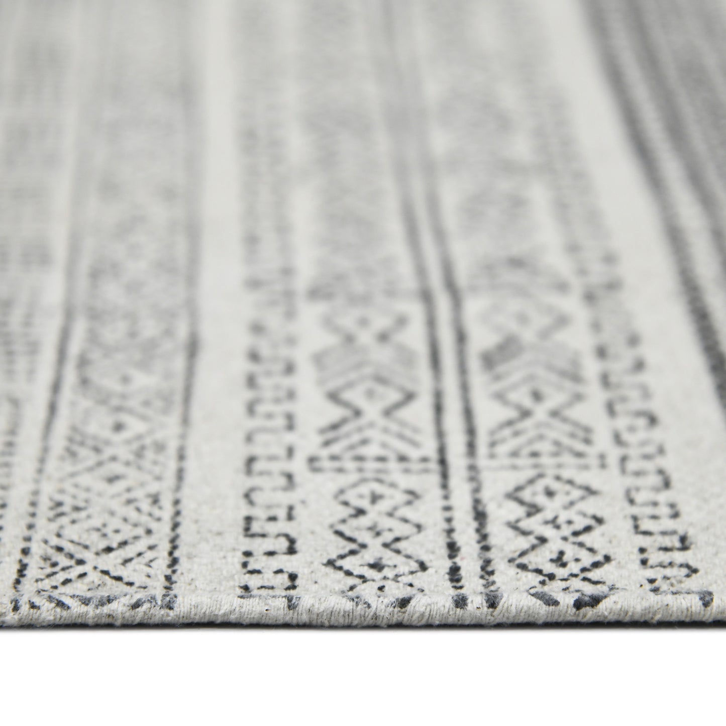 5' x 7' Charcoal Geometric Flatweave Handmade Distressed Area Rug