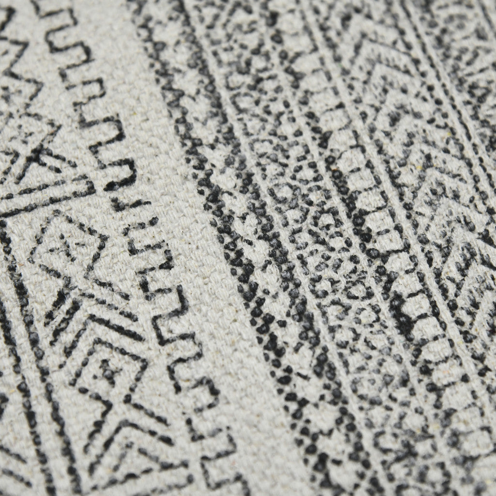 5' x 7' Charcoal Geometric Flatweave Handmade Distressed Area Rug