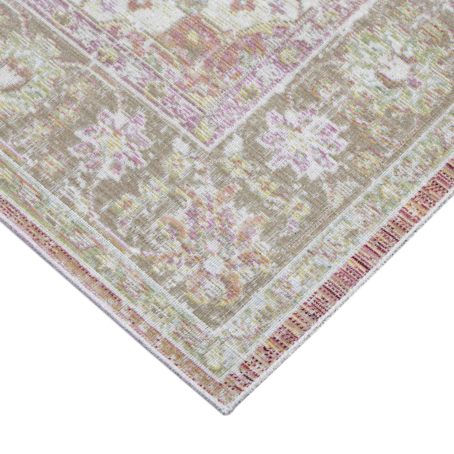 5' x 7' Coral Medallion Power Loom Area Rug