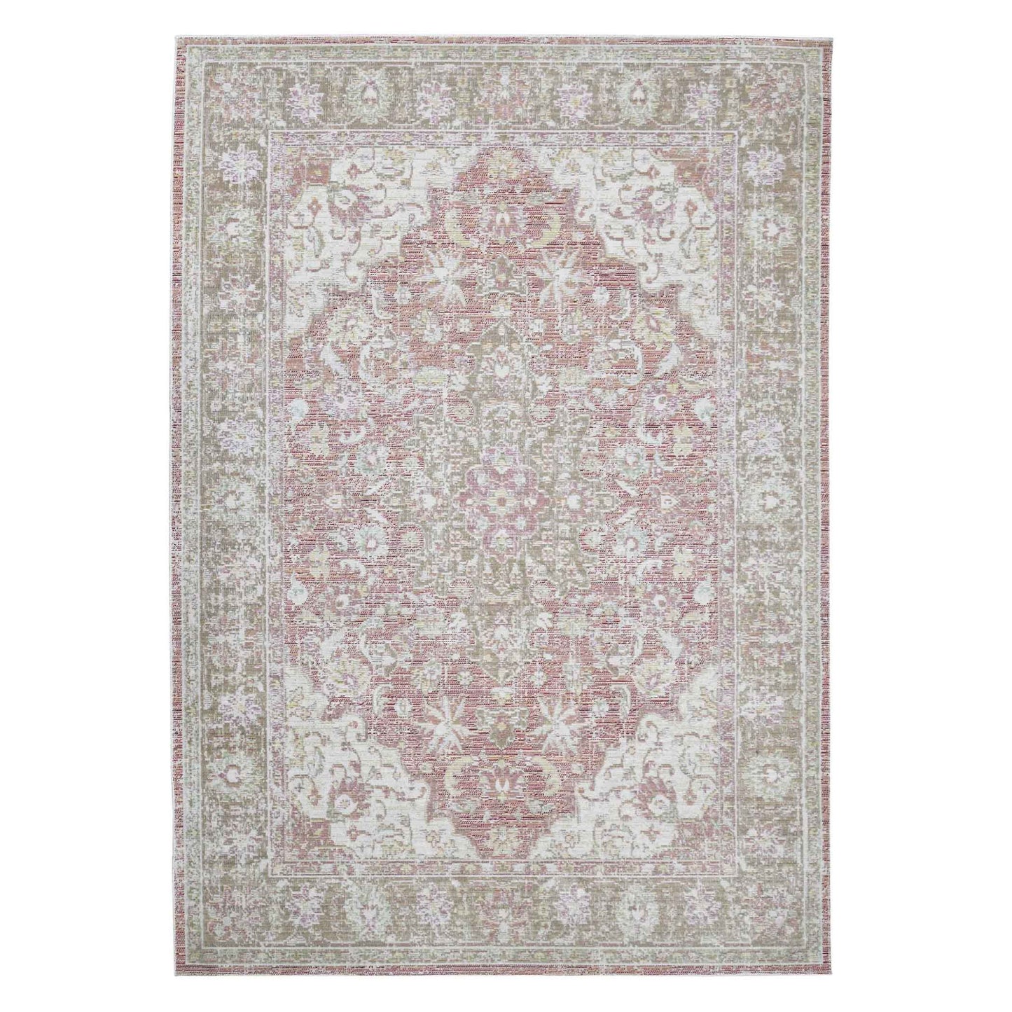 5' x 7' Coral Medallion Power Loom Area Rug