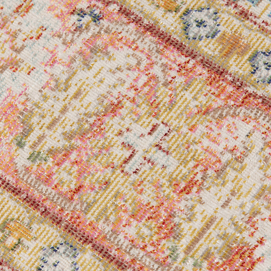 8' Blue Floral Power Loom Runner Rug
