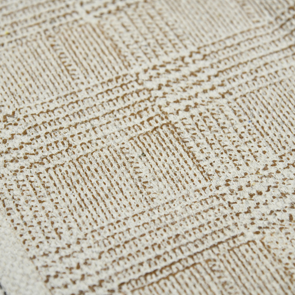5' x 7' Brown Geometric Flatweave Handmade Distressed Area Rug With Fringe