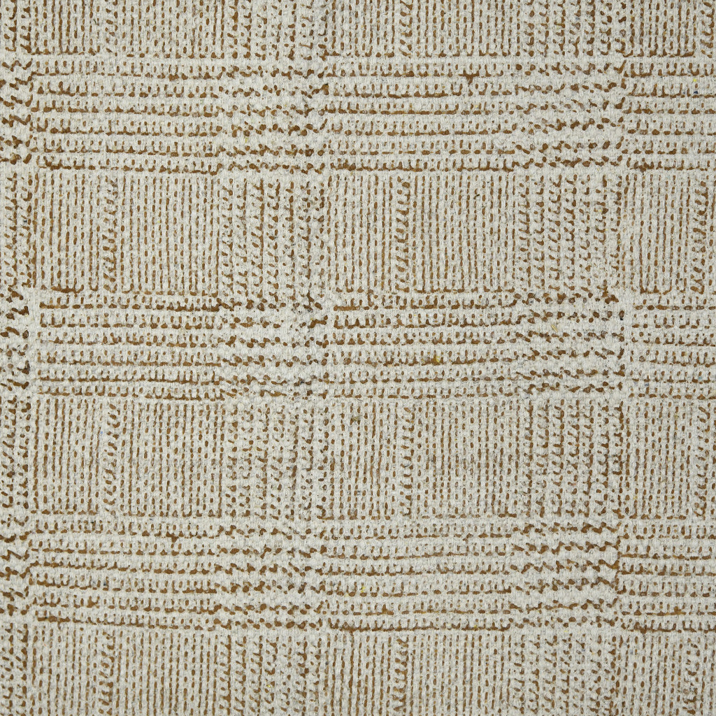 5' x 7' Brown Geometric Flatweave Handmade Distressed Area Rug With Fringe
