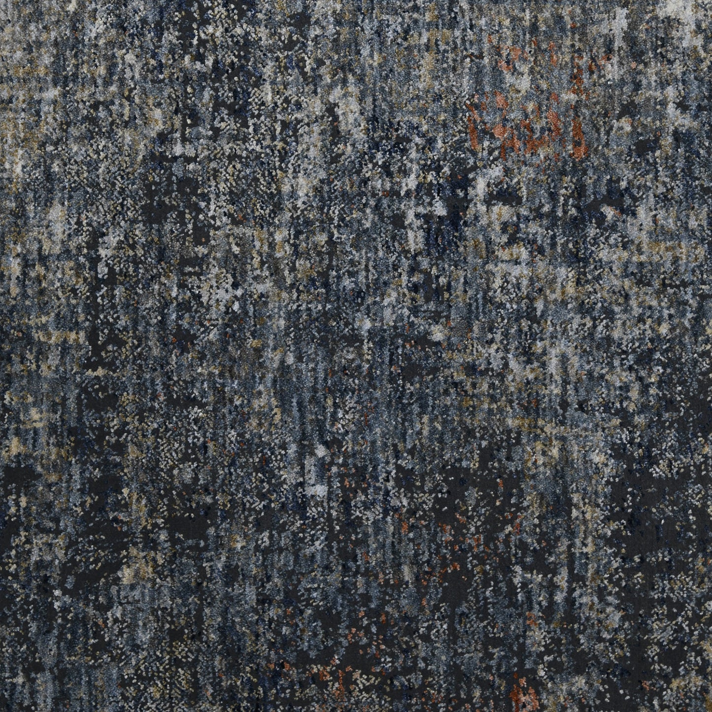 8' Gray and Orange Abstract Power Loom Runner Rug