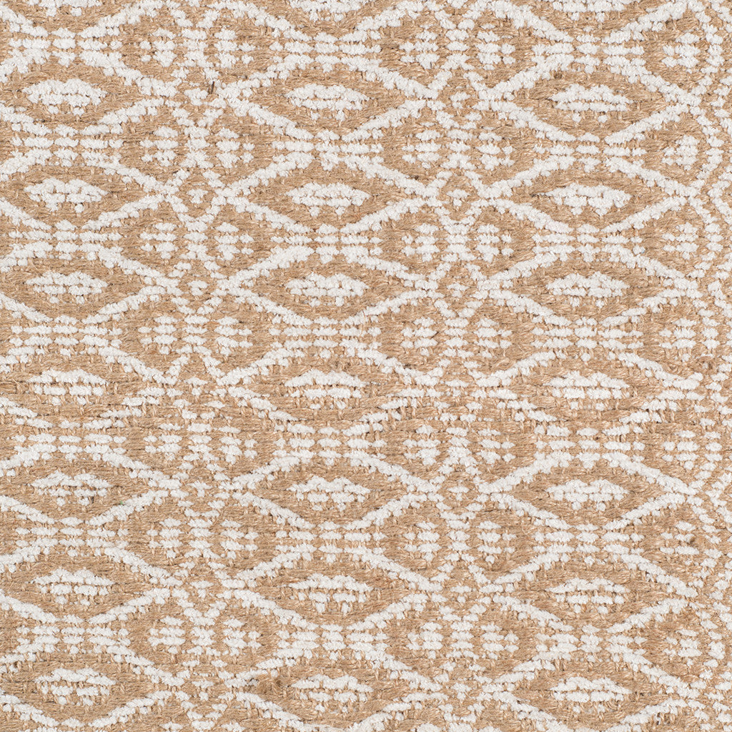 5' x 8' White and Natural Geometric Flatweave Handmade Area Rug