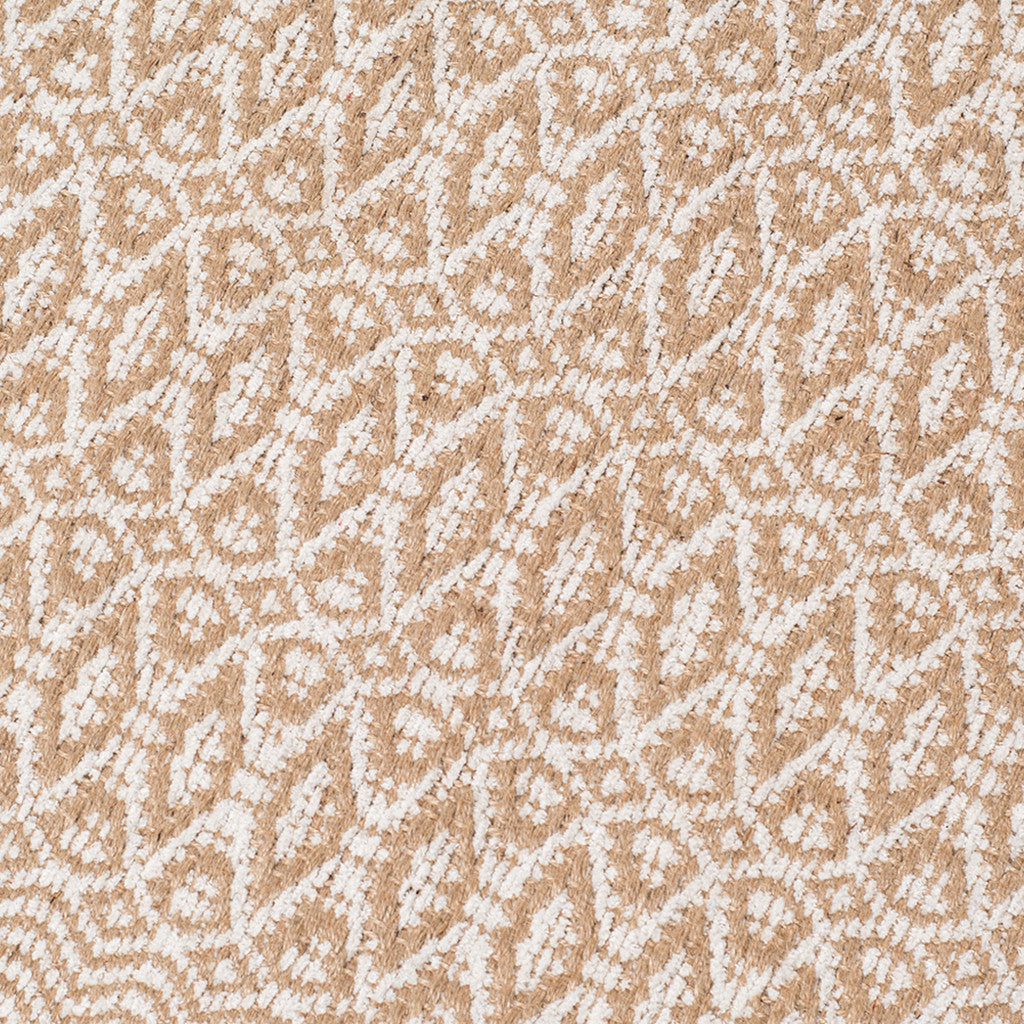 5' x 8' White and Natural Geometric Flatweave Handmade Area Rug