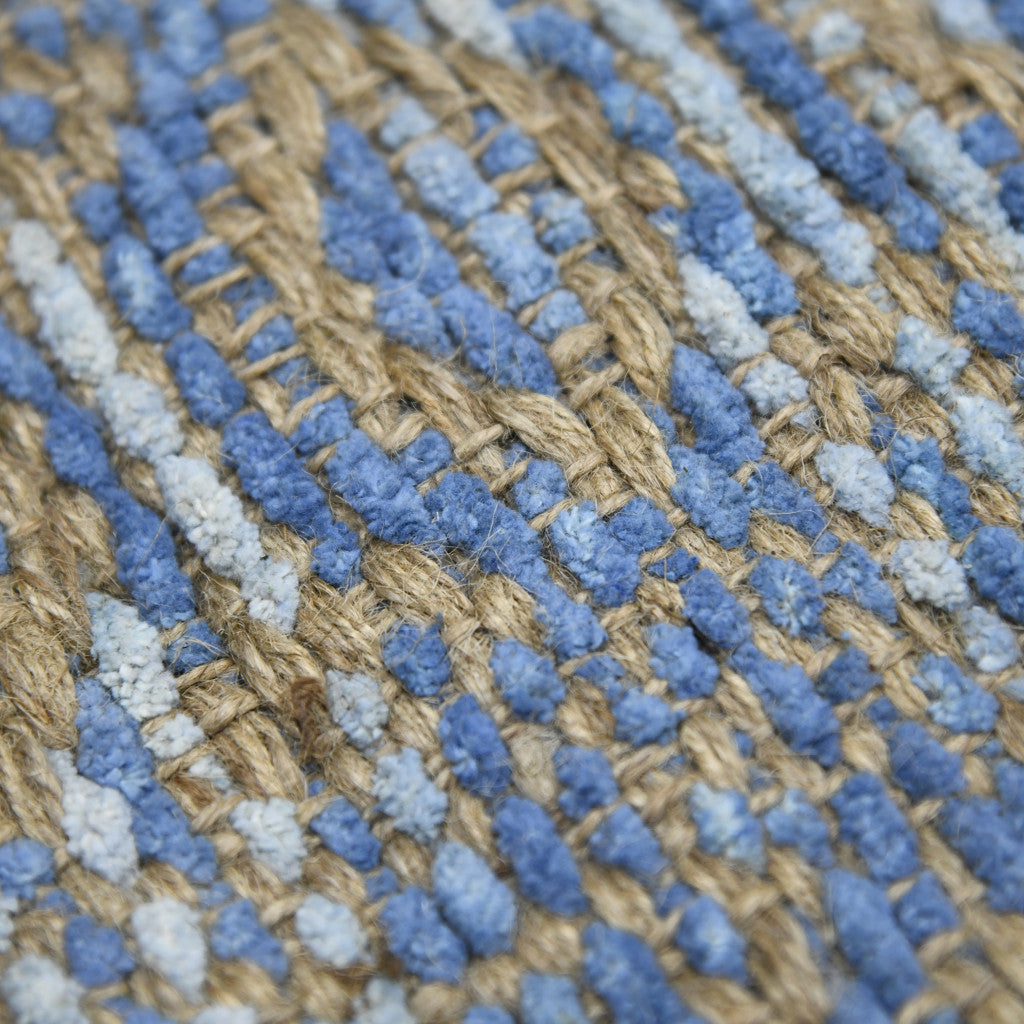 8' x 10' Blue and Brown Geometric Flatweave Handmade Area Rug