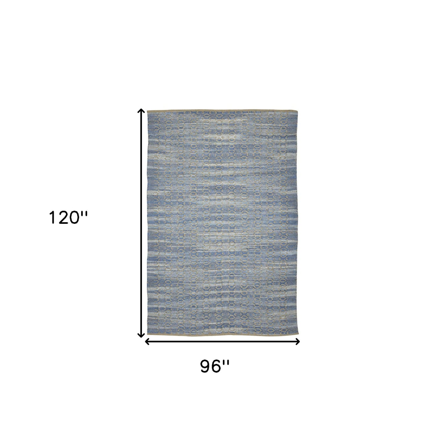 8' x 10' Blue and Brown Geometric Flatweave Handmade Area Rug