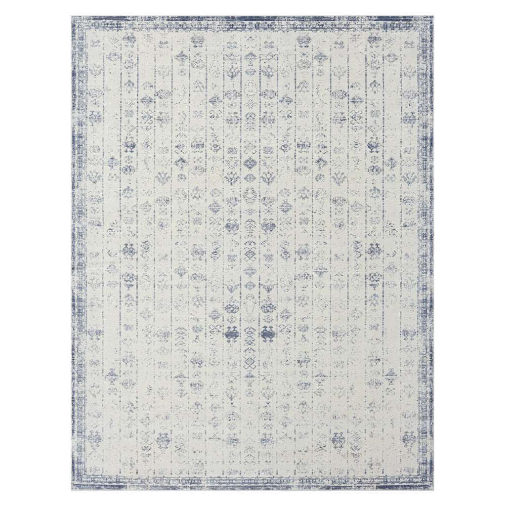 8' x 10' Gray Abstract Washable Non Skid Area Rug