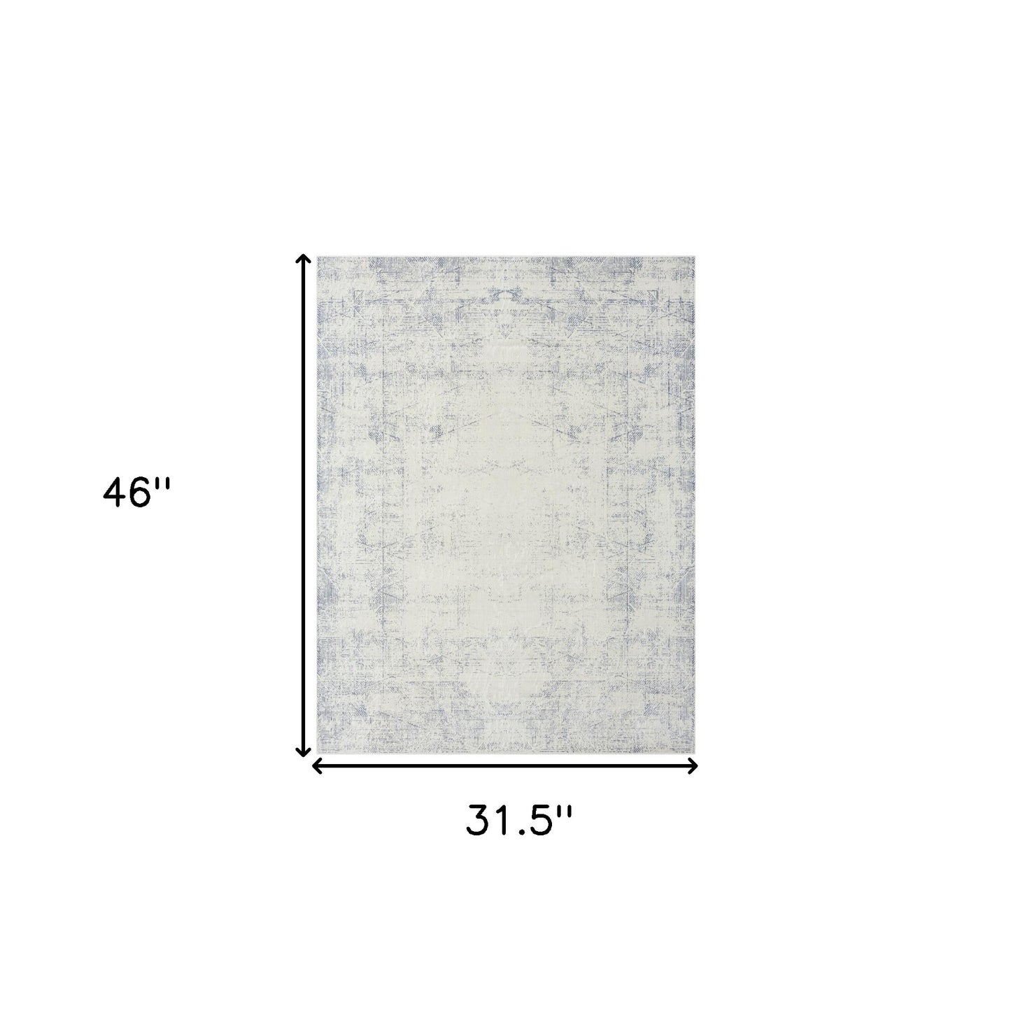 2' x 3' Gray Abstract Washable Non Skid Area Rug