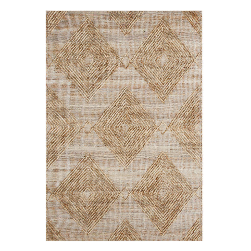 5' x 8' Brown Geometric Hand Woven Area Rug