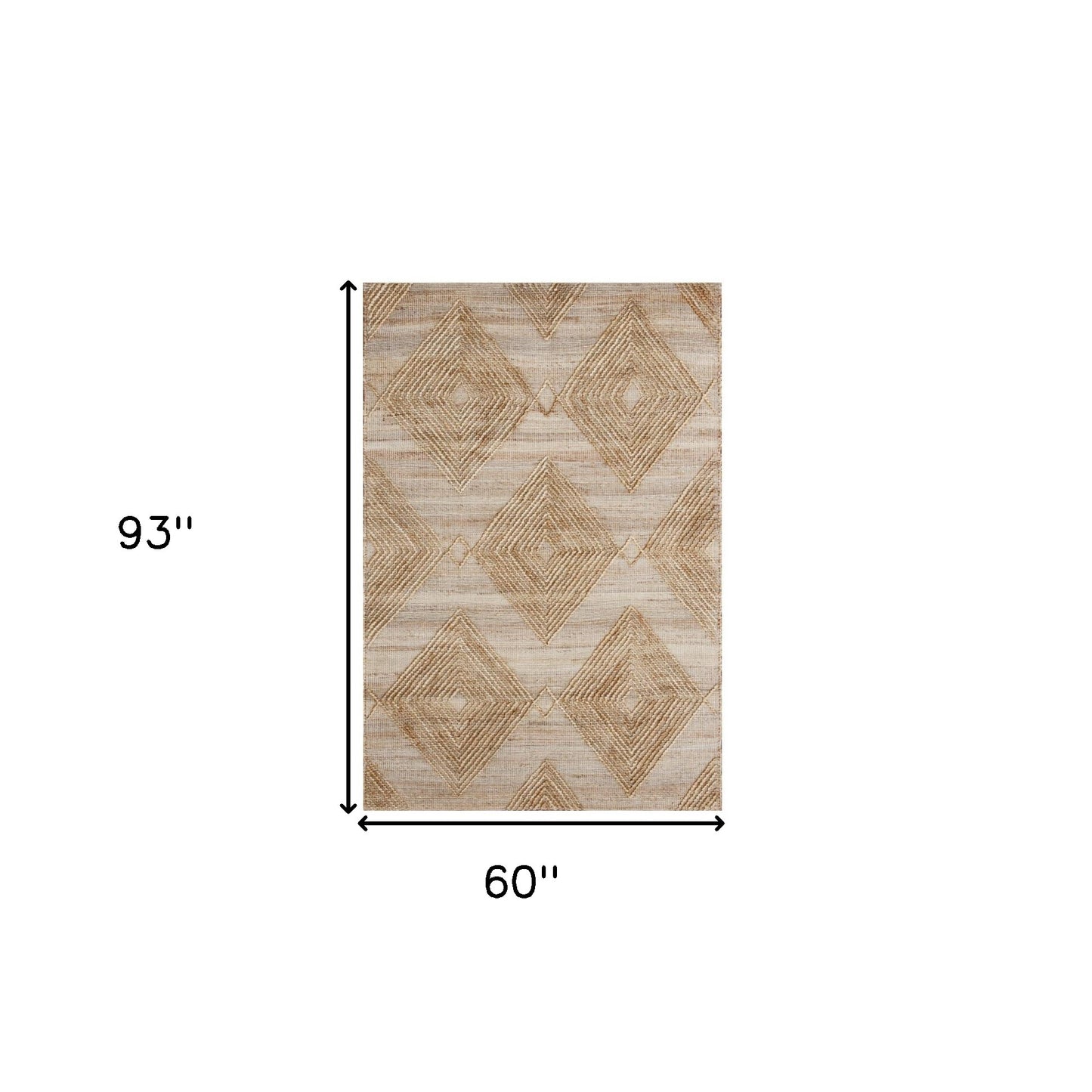 5' x 8' Brown Geometric Hand Woven Area Rug