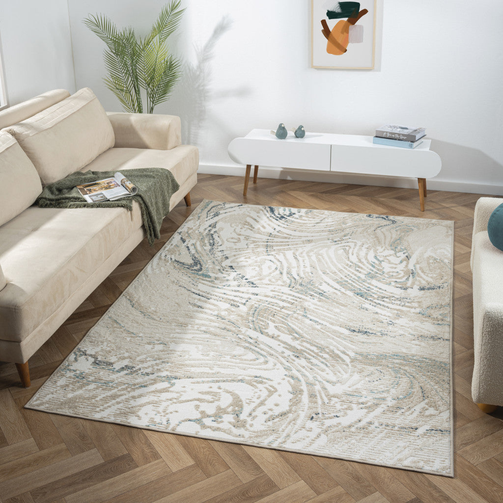 5' x 7' Gray Abstract Area Rug