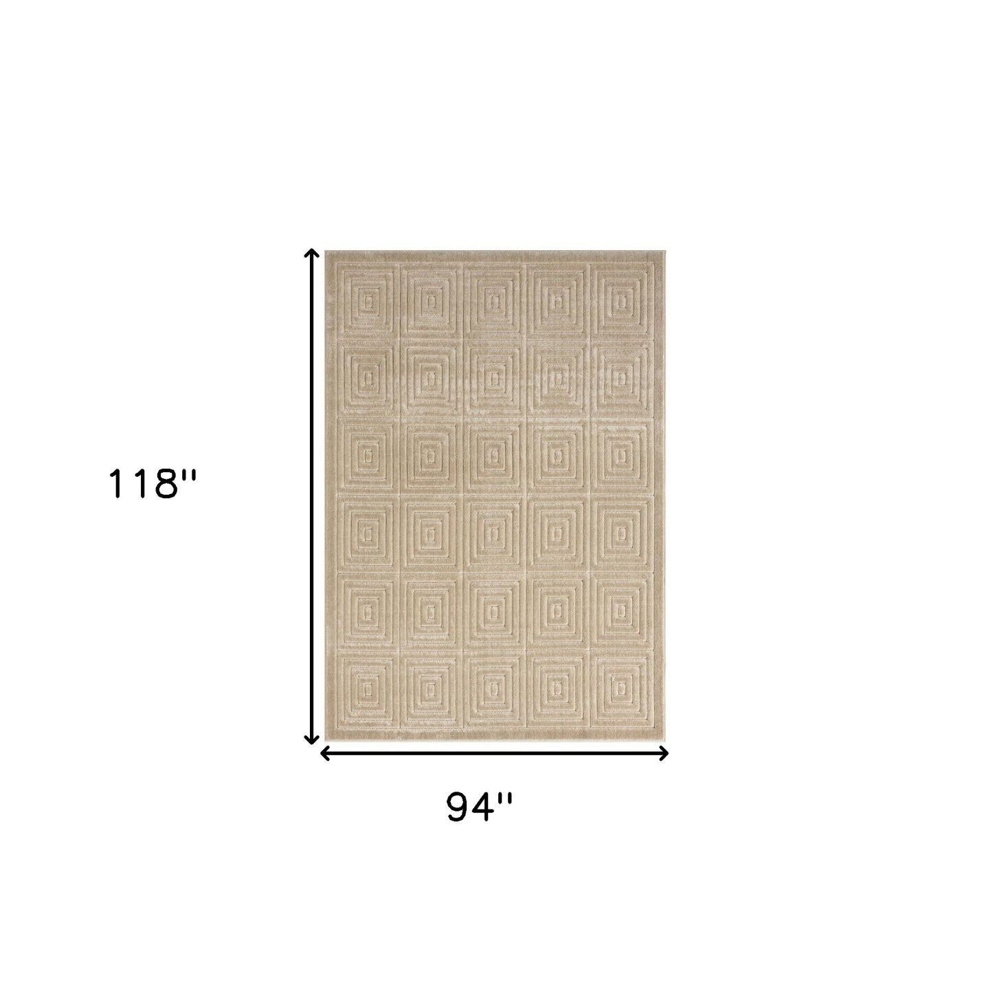 8' x 10' Beige Geometric Area Rug