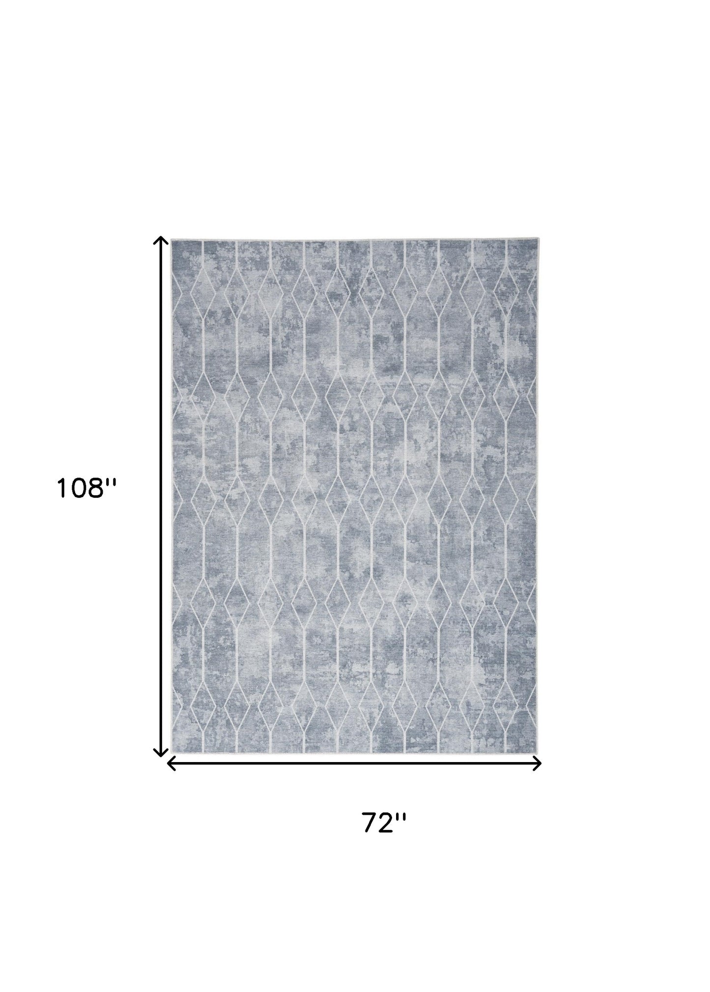 6' x 9' Blue and Gray Geometric Power Loom Washable Area Rug