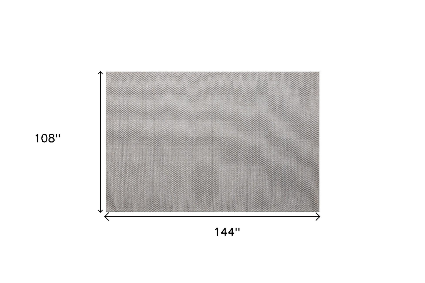 9' x 12' Beige Wool Hand Woven Area Rug