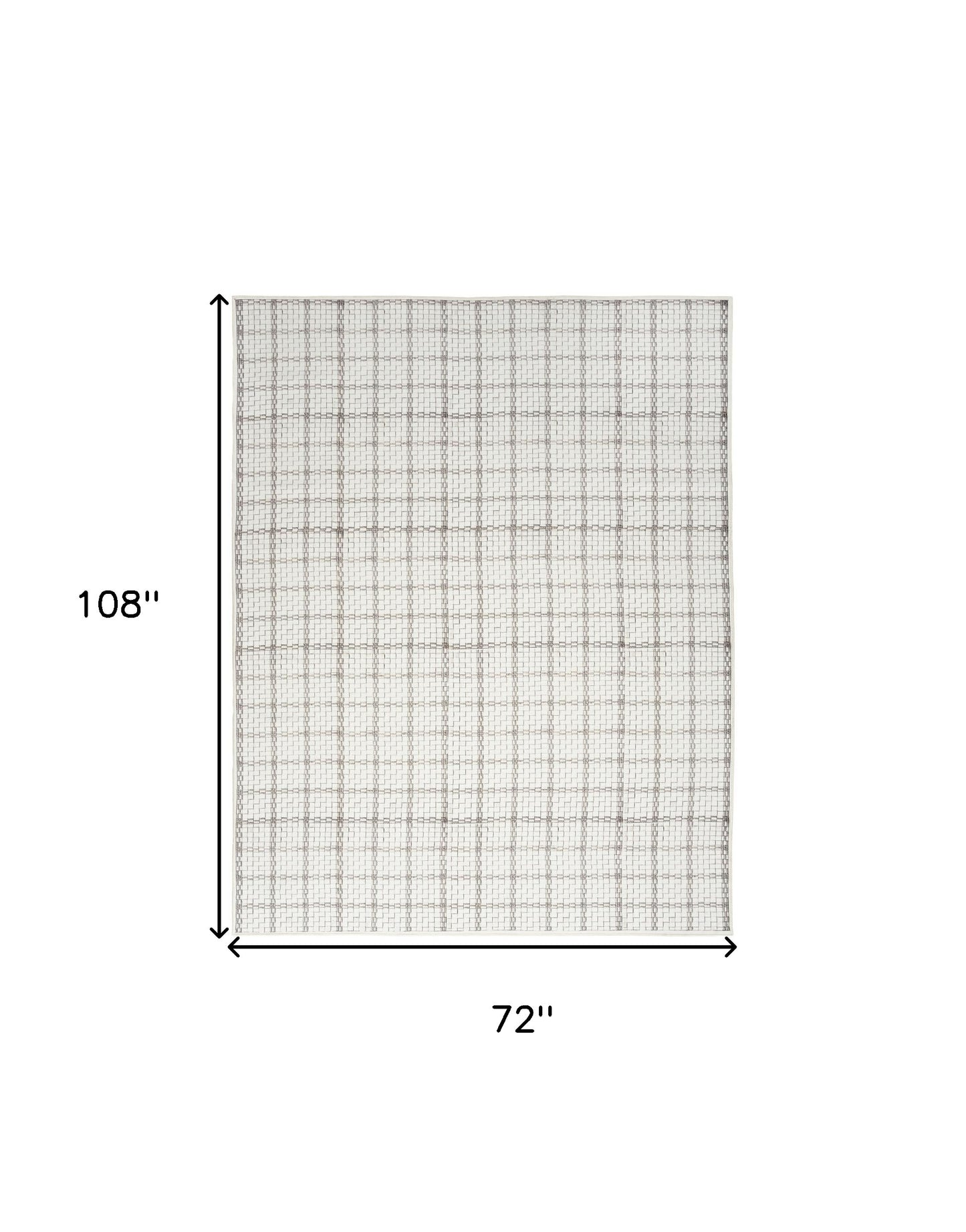 6' x 9' Ivory and Gray Geometric Power Loom Washable Non Skid Area Rug