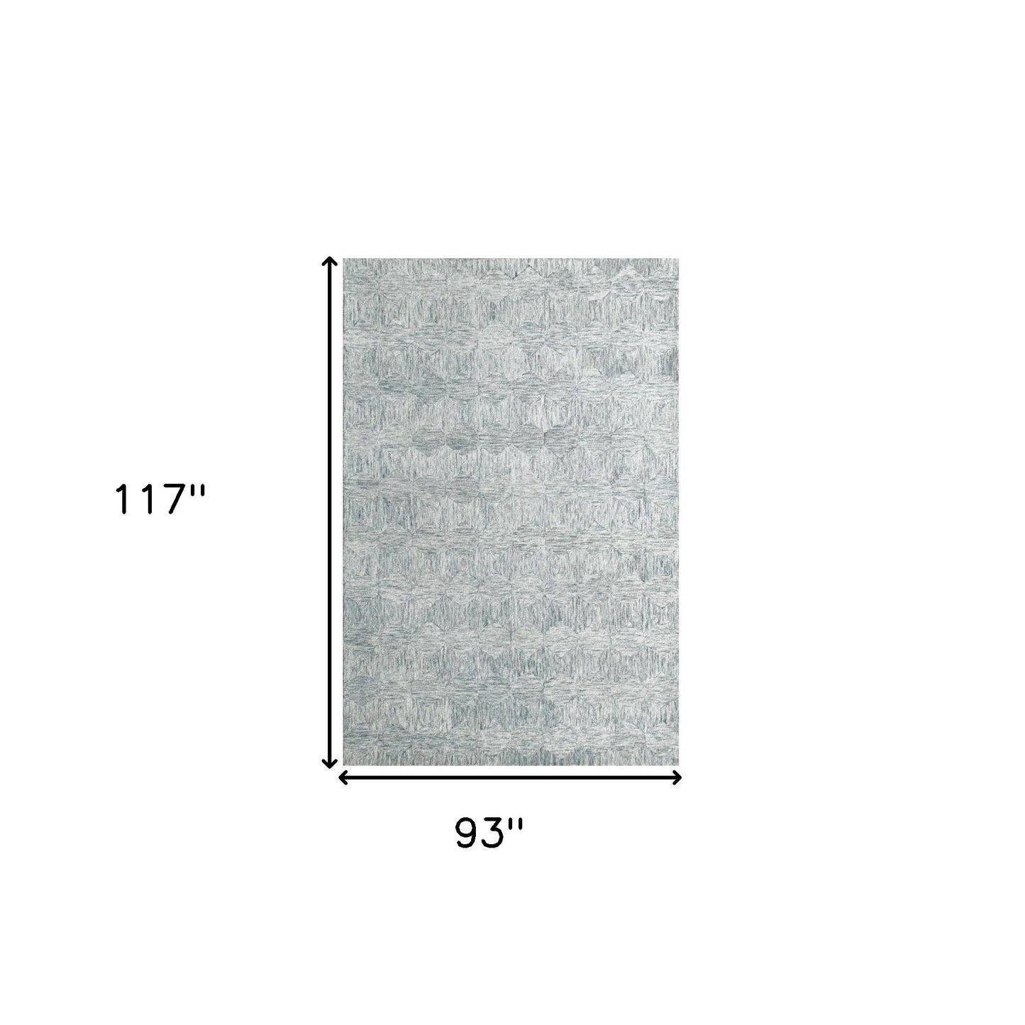 8' x 10' Silver Wool Geometric Hand Tufted Area Rug