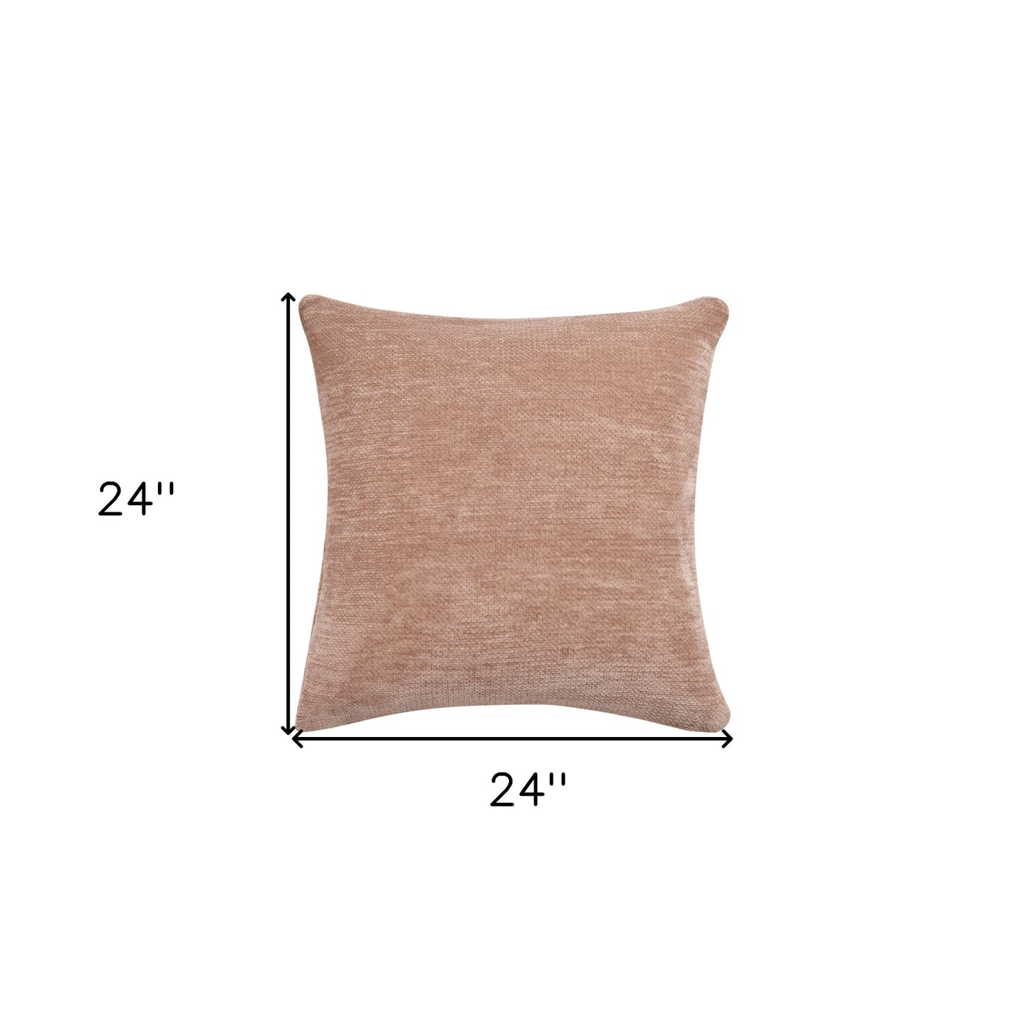 24" X 24" Beige Chenille Zippered Pillow