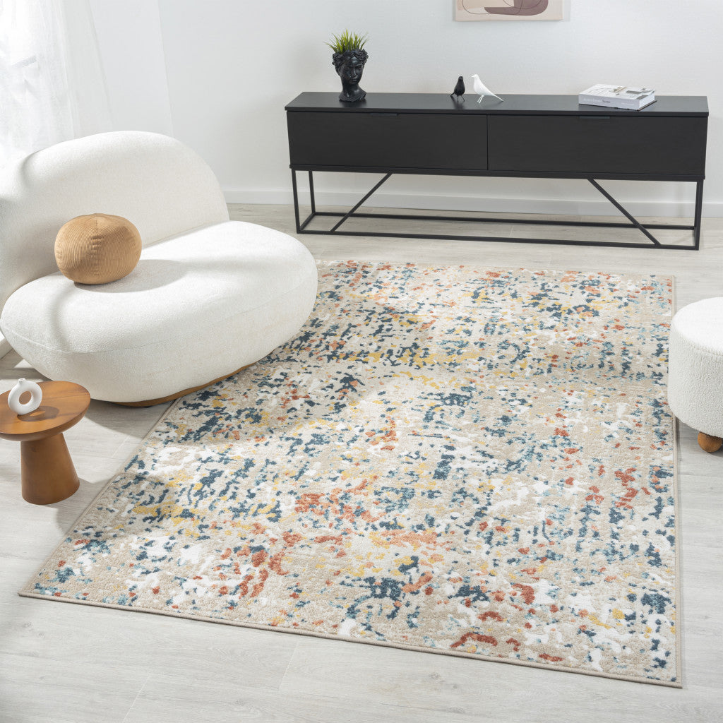 5' x 7' Gray Abstract Area Rug