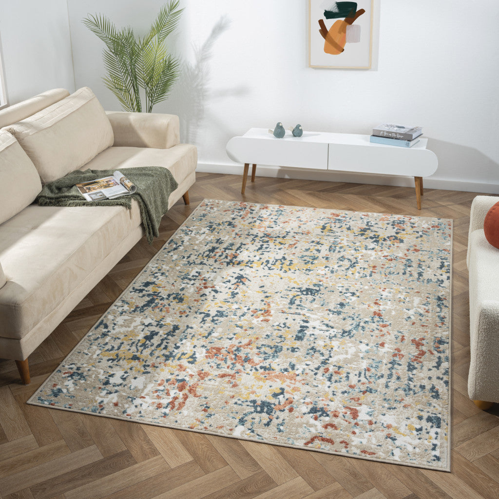 5' x 7' Gray Abstract Area Rug