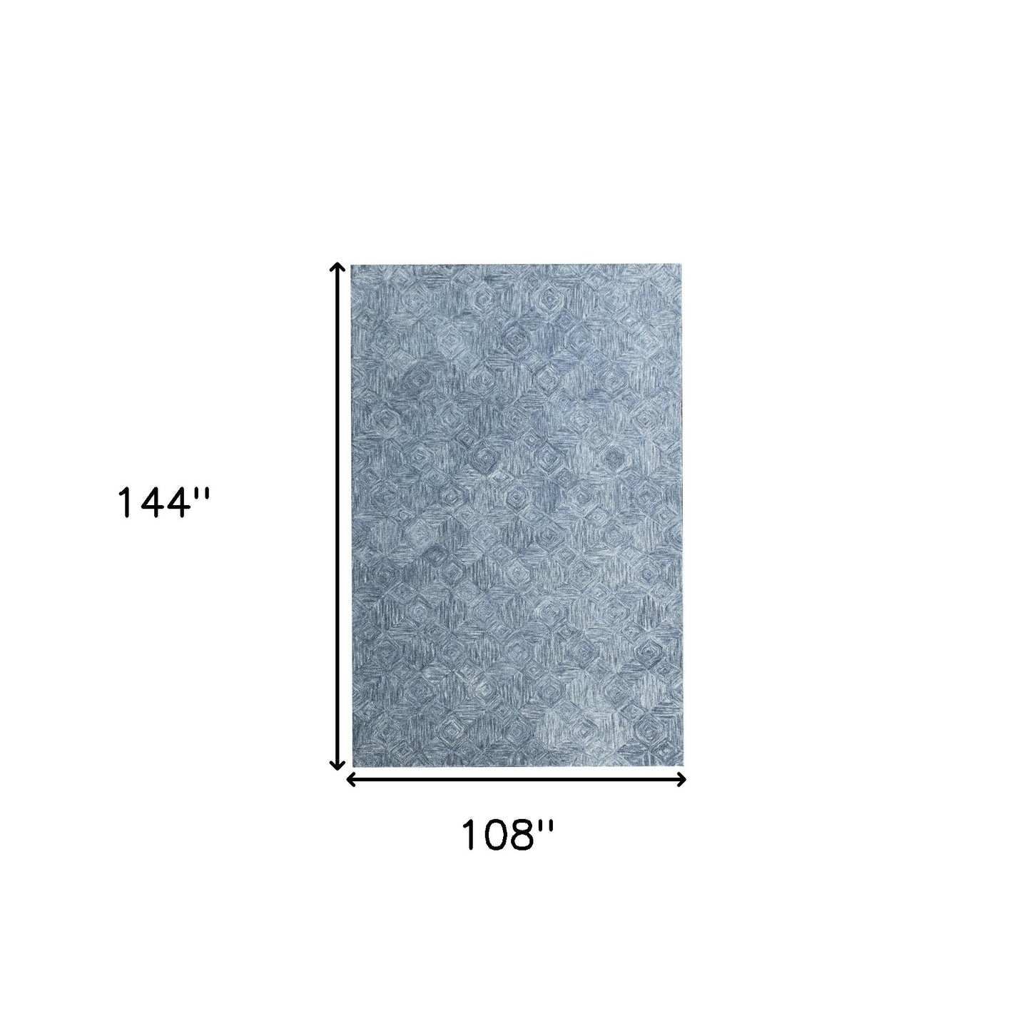 9' x 12' Blue Wool Geometric Hand Tufted Area Rug