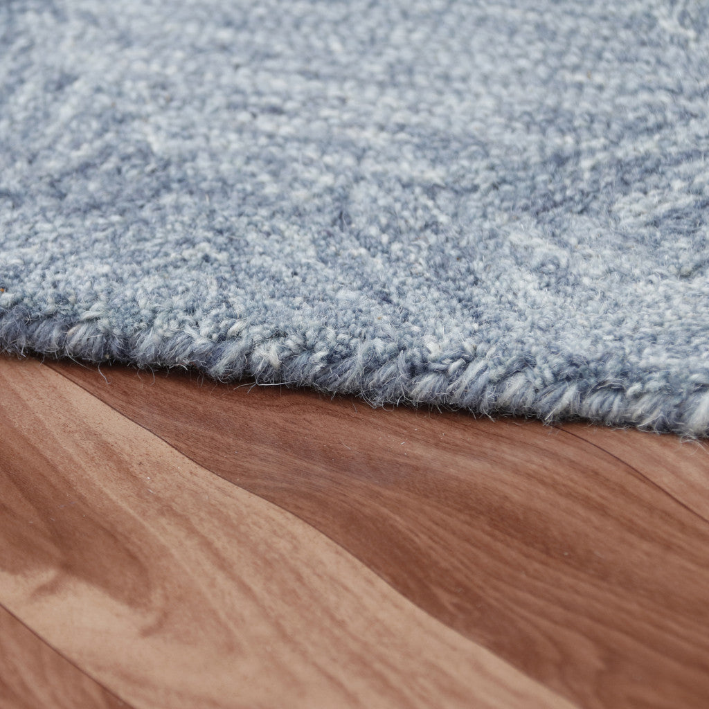 9' x 12' Blue Wool Geometric Hand Tufted Area Rug