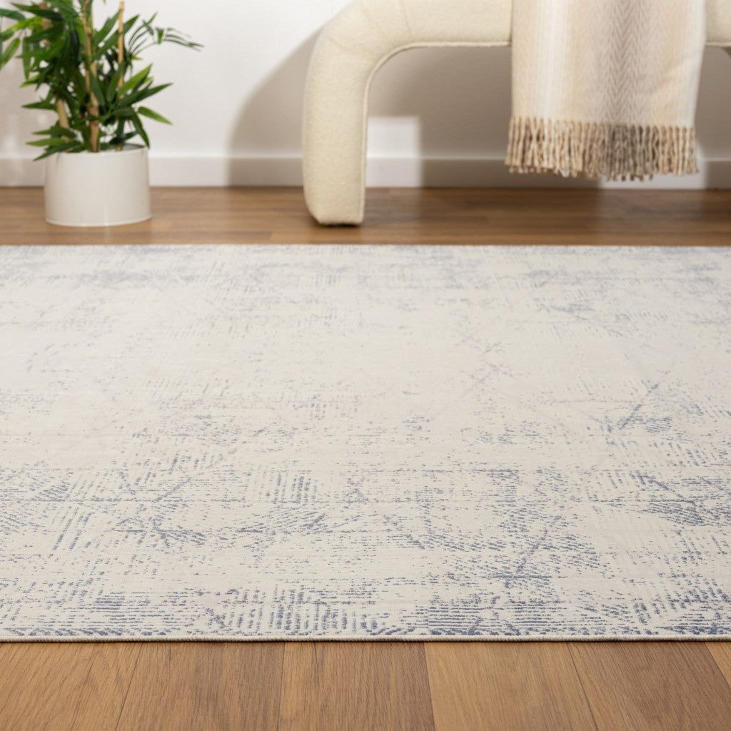 5' x 7' Gray Abstract Washable Non Skid Area Rug