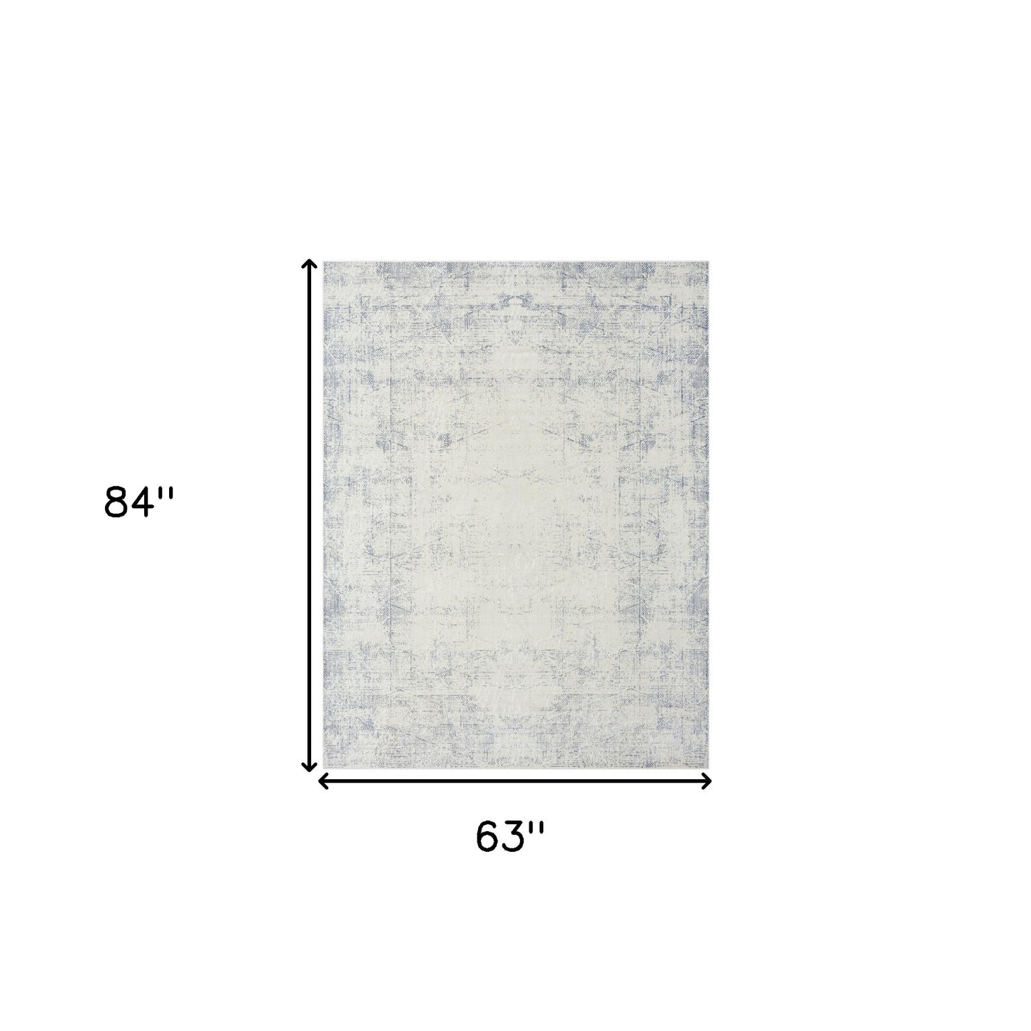 5' x 7' Gray Abstract Washable Non Skid Area Rug