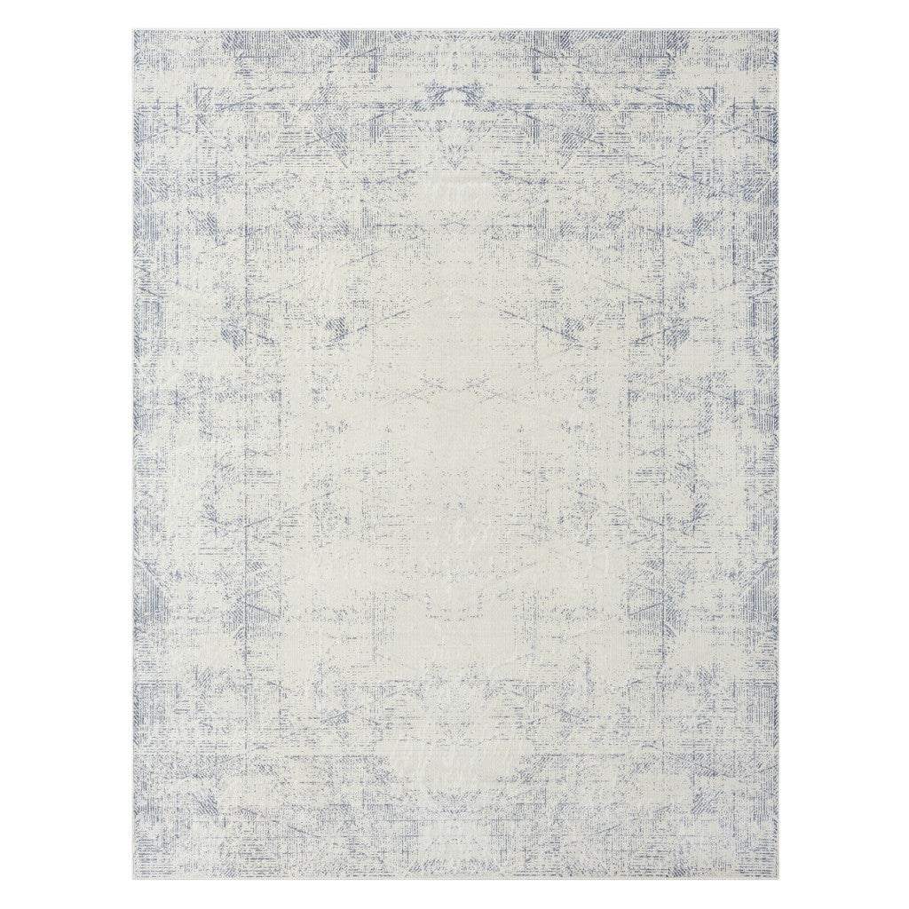 5' x 7' Gray Abstract Washable Non Skid Area Rug