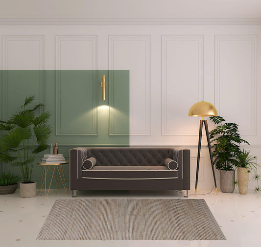 5' x 7' Beige Striped Hand Woven Area Rug