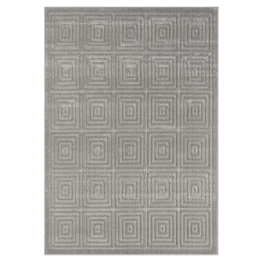 8' x 10' Gray Geometric Area Rug