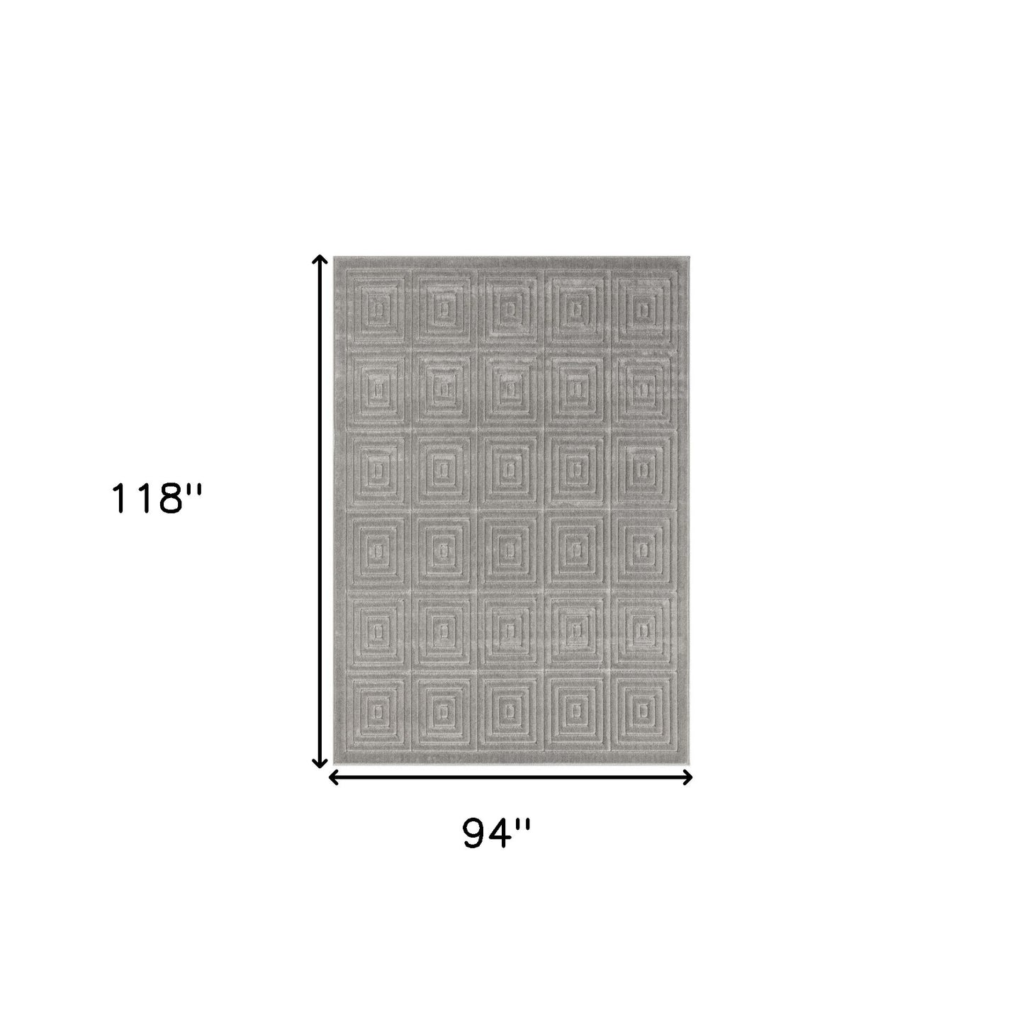 8' x 10' Gray Geometric Area Rug