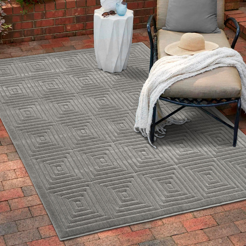 8' x 10' Gray Geometric Area Rug