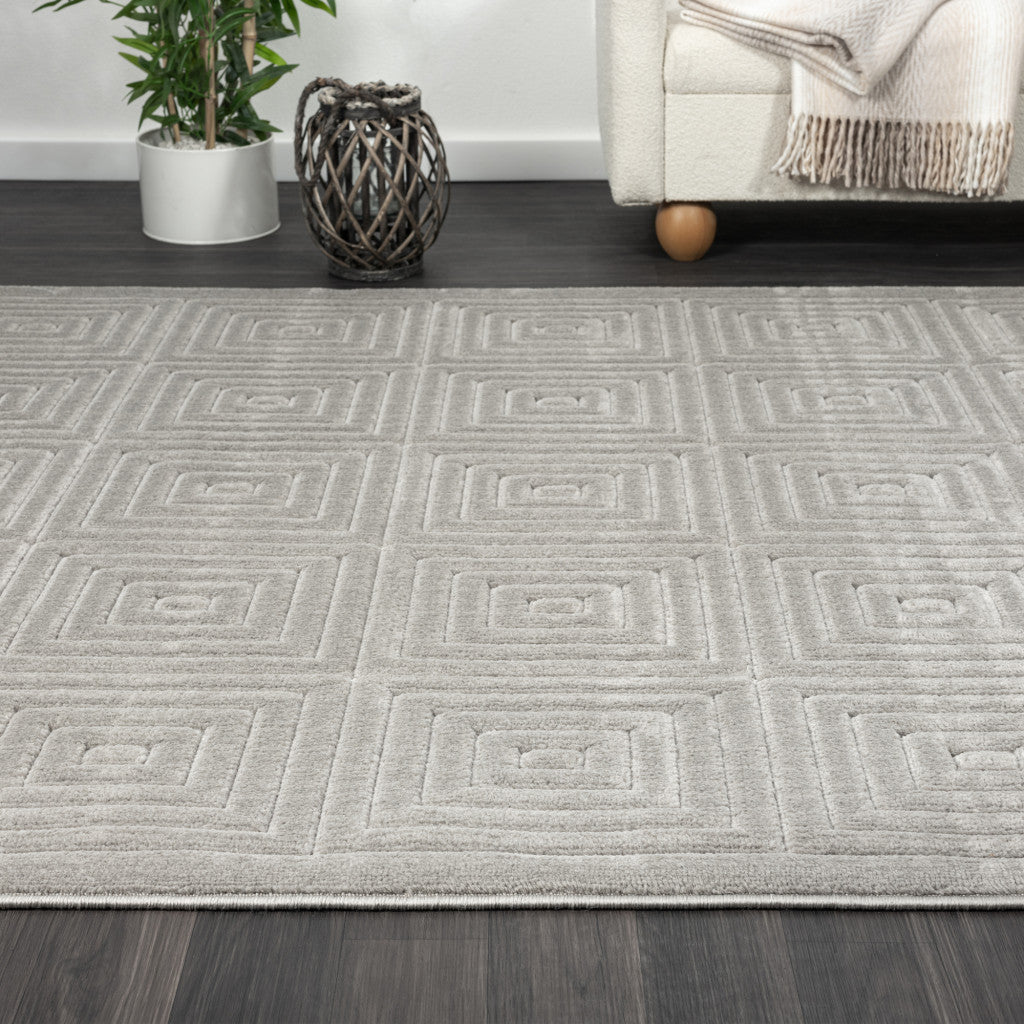 8' x 10' Gray Geometric Area Rug
