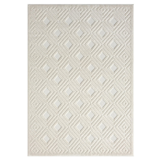 5' x 7' Ivory Geometric Area Rug
