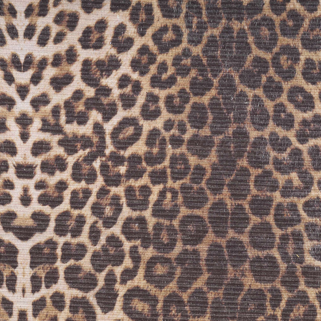 5' x 7' Brown and Ivory Leopard Print Power Loom Washable Non Skid Area Rug