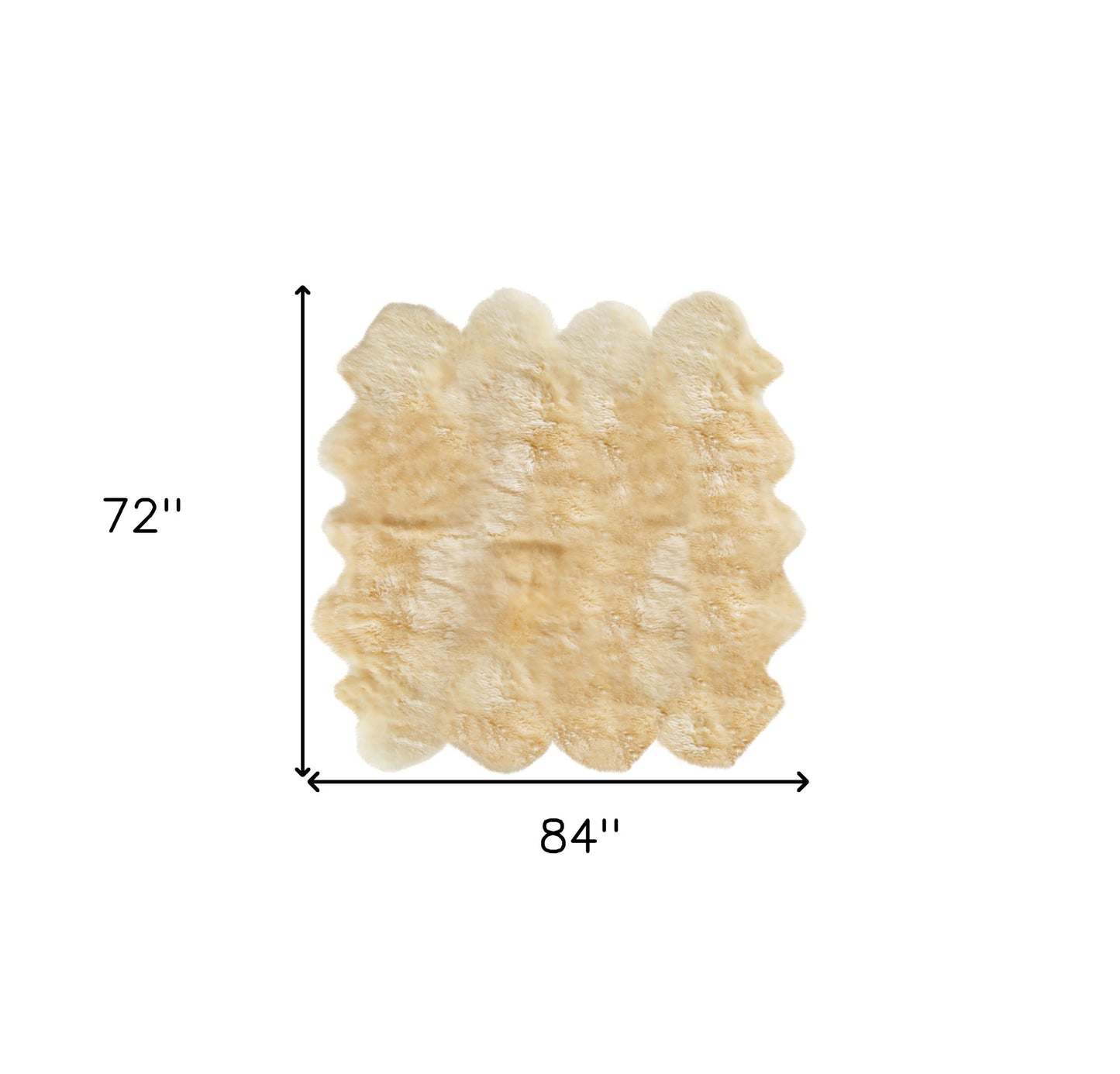 6' x 7' Gold Sheepskin Handmade Area Rug