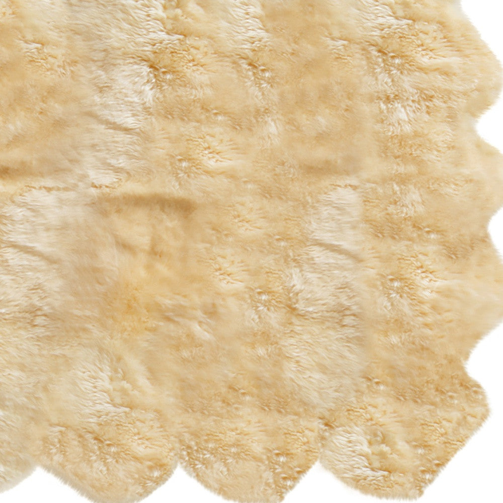 6' x 7' Gold Sheepskin Handmade Area Rug