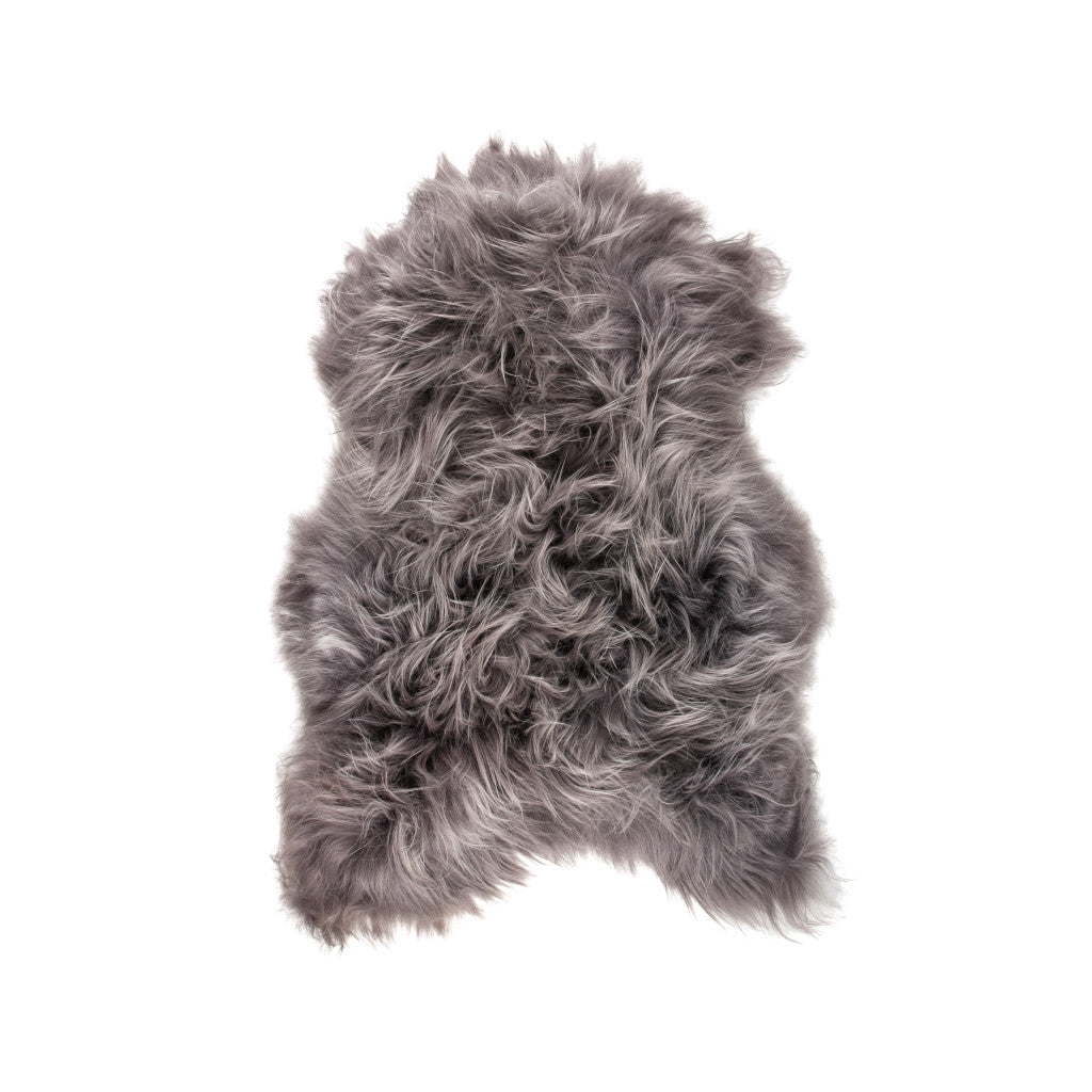 2' x 3' Gray Sheepskin Handmade Non Skid Area Rug