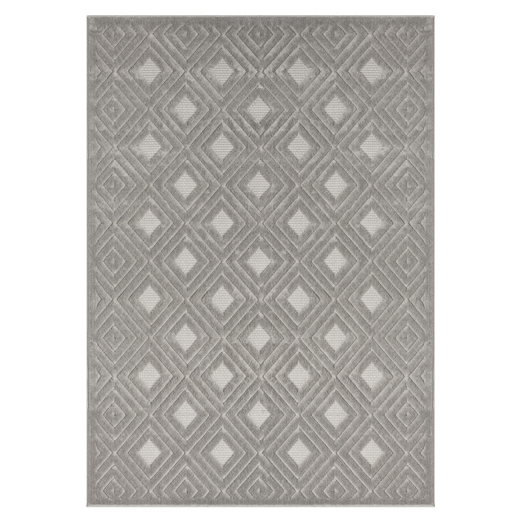 8' x 10' Gray Geometric Area Rug